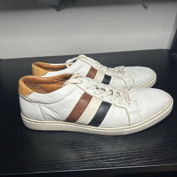Allen Edmonds Mens Size 7 Courtside White Leather Tennis Shoes Sneakers - Picture 1 of 16